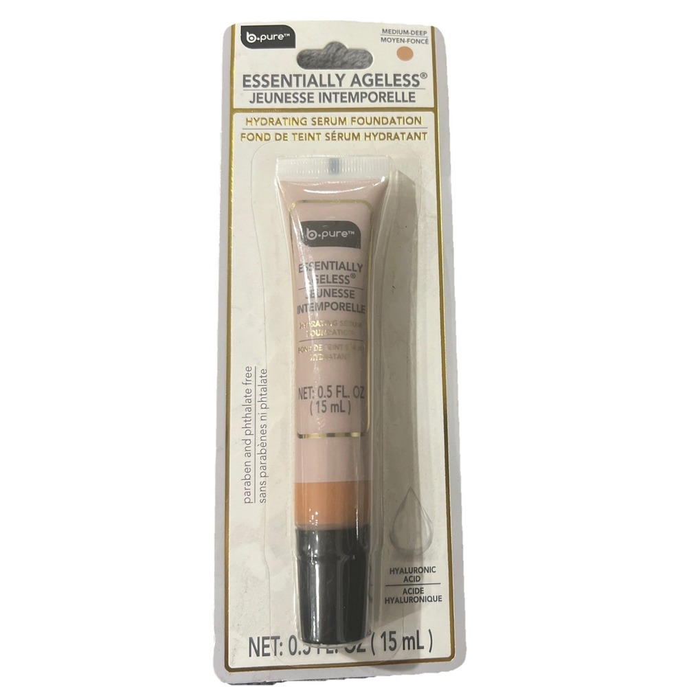 b.pure Essentially Ageless Hydrating Serum Foundation Medium-Deep 0.5 oz w/HA